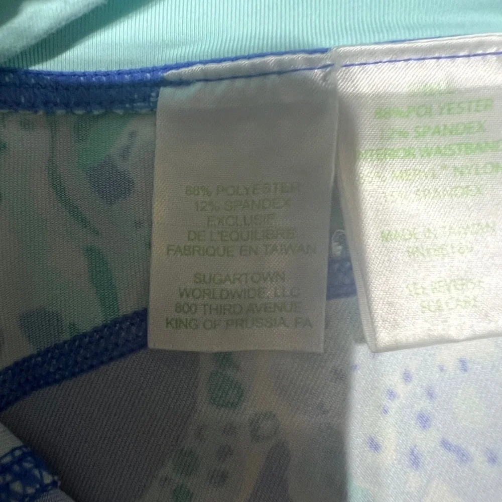 Lilly Pulitzer Luxletic Octopus Print Cropped Leggings Blue Green Cutout Mens M